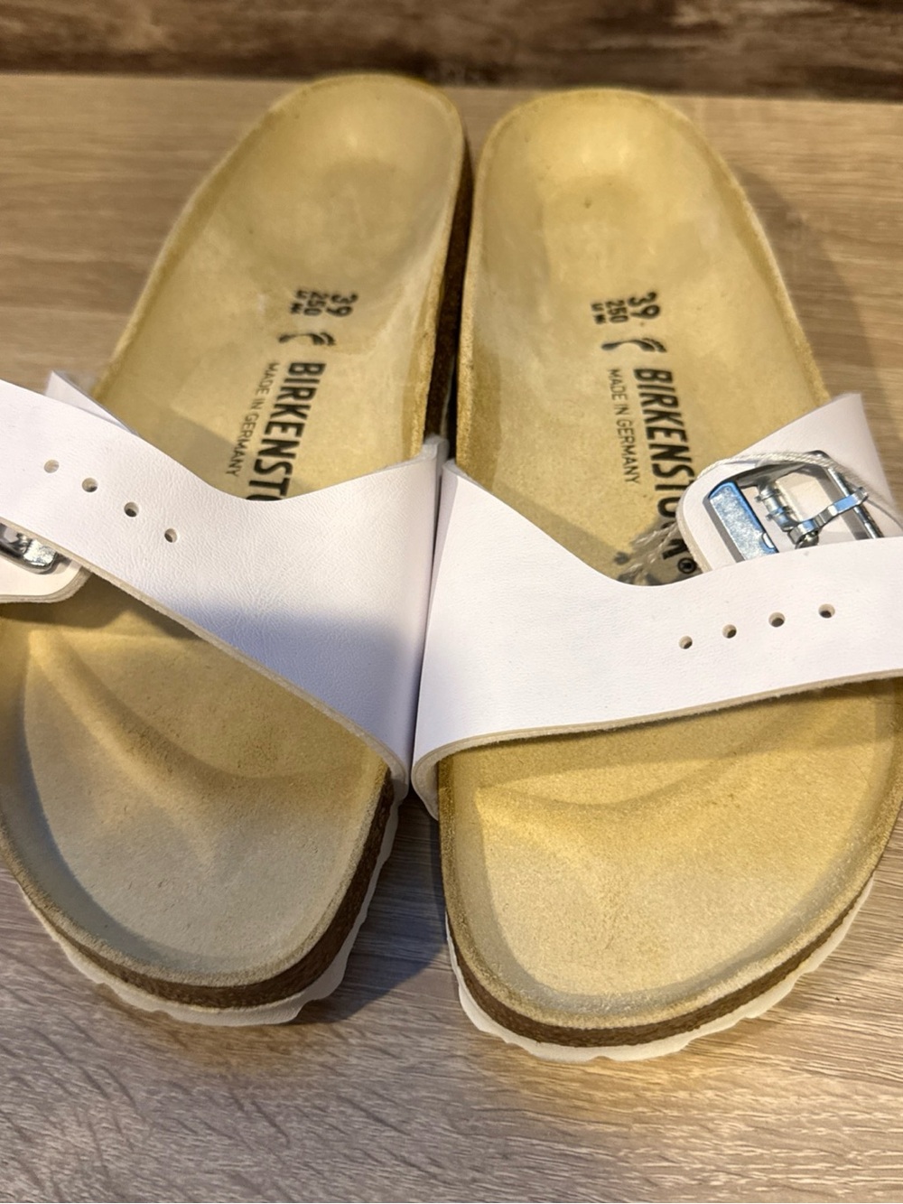 Birkenstock White Single-Band Slide Sandals - Women's